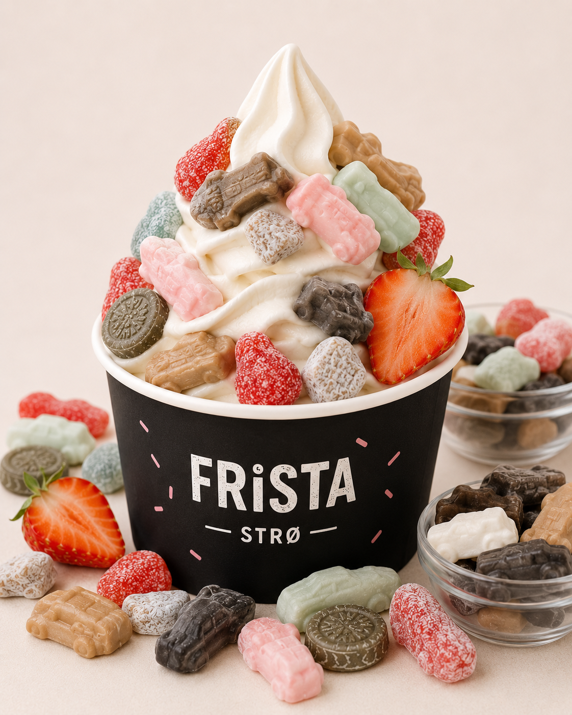 Frista Strø — softis med klassisk bilar-smågodt